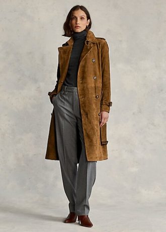 Casacos de camurça Ralph Lauren marrom femininos