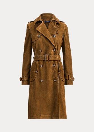 Casacos de camurça Ralph Lauren marrom femininos