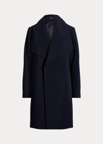 Casacos de crepe Ralph Lauren femininos azul-marinho