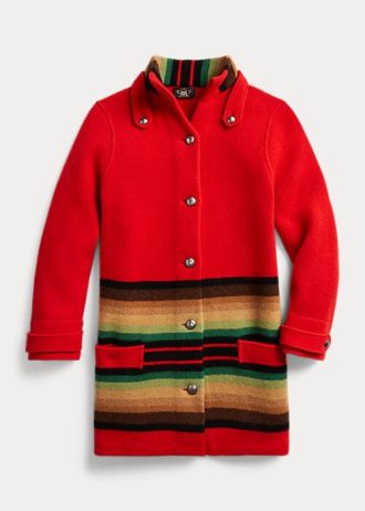 Casacos de lã Ralph Lauren femininos vermelhos