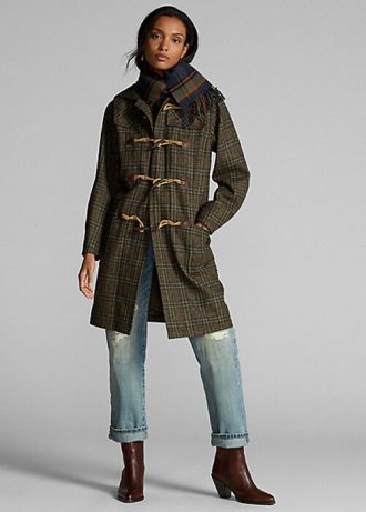 Casacos de lã xadrez Ralph Lauren multicoloridos para mulheres