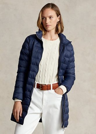 Casacos de tafetá acolchoados dobráveis  Ralph Lauren azuis para mulheres