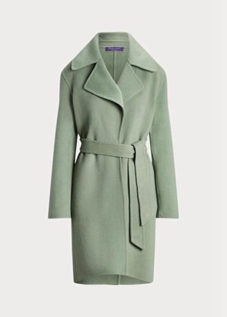 Casacos envelope Ralph Lauren Cameo de lã e cashmere verde feminino