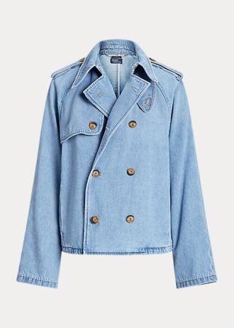Casacos jeans oversize boxy fit azul femininos Ralph Lauren