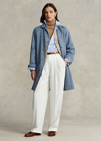 Casacos Ralph Lauren Oversize Dupla Face Azul Feminino