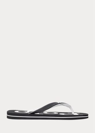 Chinelos Ralph Lauren Bolt Logo Masculino Preto/Branco