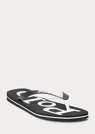 Chinelos Ralph Lauren Bolt Logo Masculino Preto/Branco