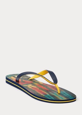 Chinelos Ralph Lauren Bolt Tie-Dye Masculinos Multicoloridos
