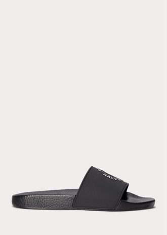 Chinelos Ralph Lauren Logo Masculinos Pretos/Brancos