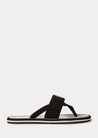 Chinelos Ralph Lauren Rosalind Femininos Pretos