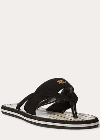 Chinelos Ralph Lauren Rosalind Femininos Pretos