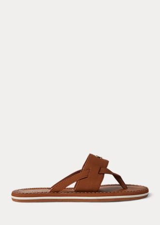 Chinelos Ralph Lauren Rosalind Marrons Femininos