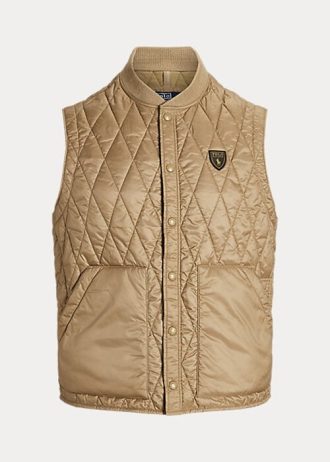 Colete acolchoado repelente de água masculino cáqui Ralph Lauren