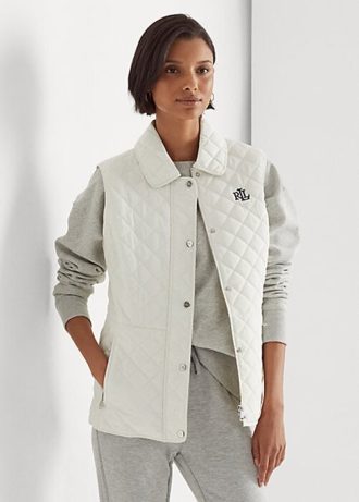 Colete Ralph Lauren Diamond-Quilted Feminino Creme