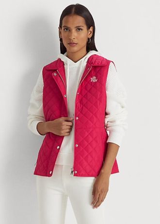 Colete Ralph Lauren Diamond-Quilted Rosa Feminino