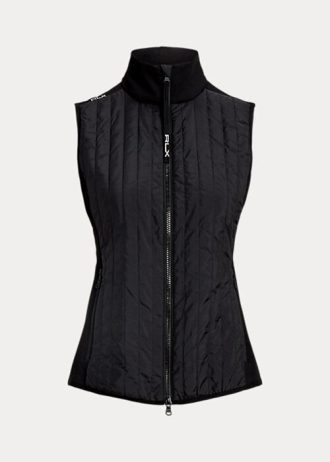 Colete Ralph Lauren Hybrid Performance com zíper completo para mulheres pretas