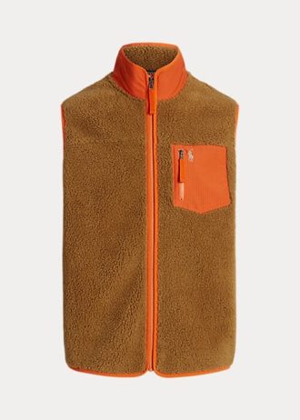 Colete Ralph Lauren Masculino de Fleece com Pelo Bonded Fleece Marrom