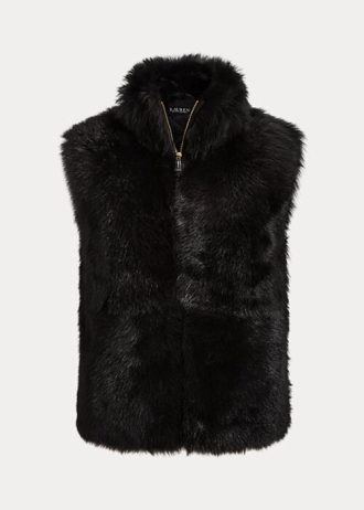 Colete Ralph Lauren Shearling Feminino Preto