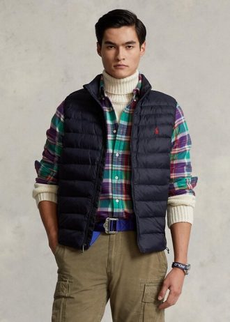 Colete Ralph Lauren The Packable Gilet Masculino Azul Marinho