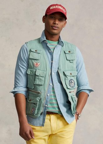 Colete utilitário Ralph Lauren Chino masculino Mint