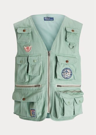 Colete utilitário Ralph Lauren Chino masculino Mint