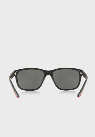 Óculos de sol quadrados Ralph Lauren 57326G masculinos pretos