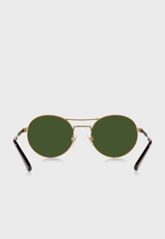 Óculos de sol redondos masculinos Ralph Lauren 0Ph3142 dourados