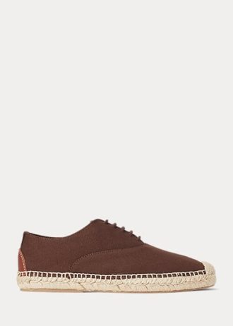 Espadrille Ralph Lauren Canvas com cadarço marrom feminino