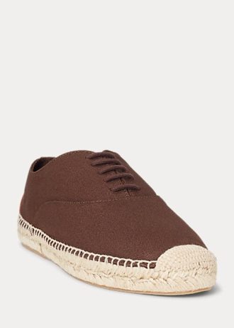 Espadrille Ralph Lauren Canvas com cadarço marrom feminino
