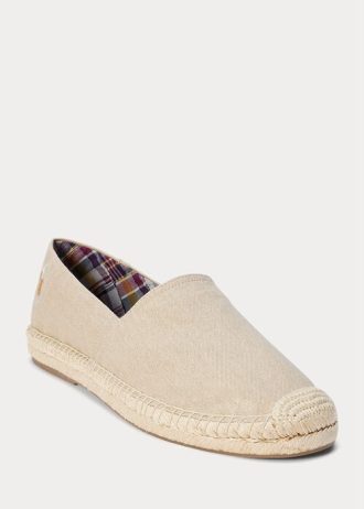 Espadrille Ralph Lauren Cevio Washed Canvas Masculino Creme