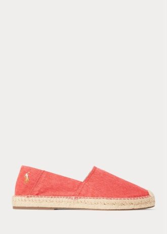 Tênis casual Ralph Lauren Cevio Washed Canvas masculino vermelho