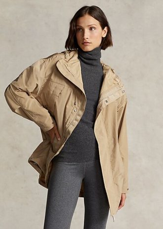Jaqueta corta-vento Ralph Lauren impermeável feminina amarela