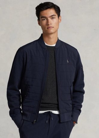 Jaquetas bomber híbridas Ralph Lauren masculinas azul-marinho