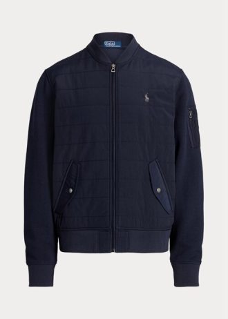 Jaquetas bomber híbridas Ralph Lauren masculinas azul-marinho