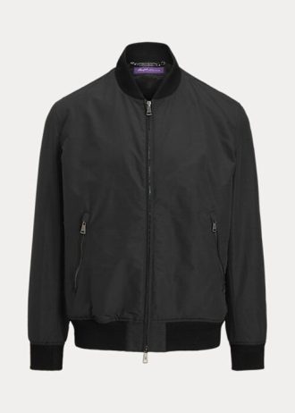 Jaquetas bomber pretas masculinas Ralph Lauren Drayton de algodão misto