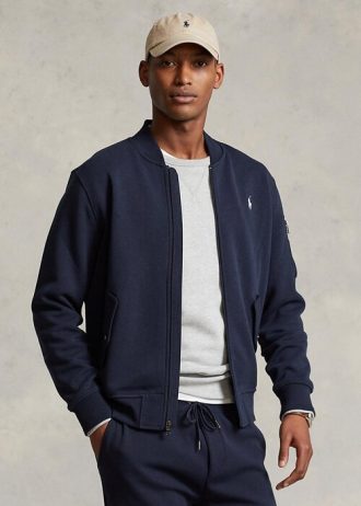 Jaquetas bomber Ralph Lauren Double-Knit masculinas azul-marinho