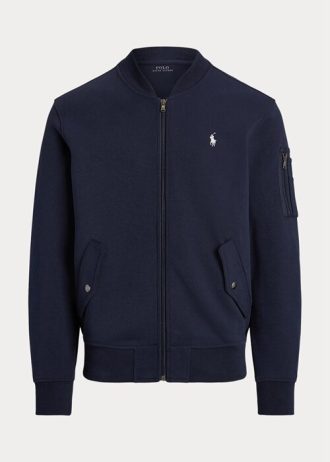 Jaquetas bomber Ralph Lauren Double-Knit masculinas azul-marinho