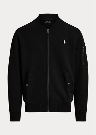Jaquetas bomber Ralph Lauren Double-Knit pretas masculinas