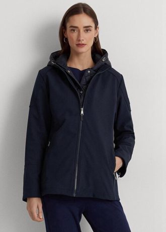 Jaquetas com capuz Ralph Lauren femininas azul-marinho