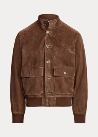 Jaquetas de camurça Ralph Lauren Hayworth masculinas marrons