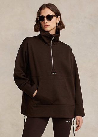 Jaquetas de lã Ralph Lauren marrom com zíper de um quarto para mulheres