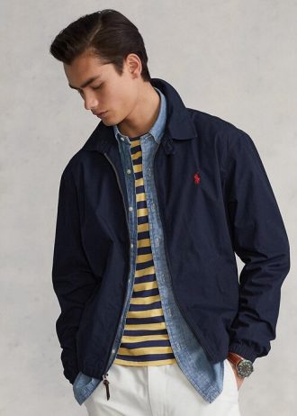 Jaquetas de popeline Ralph Lauren Bayport masculinas azul-marinho