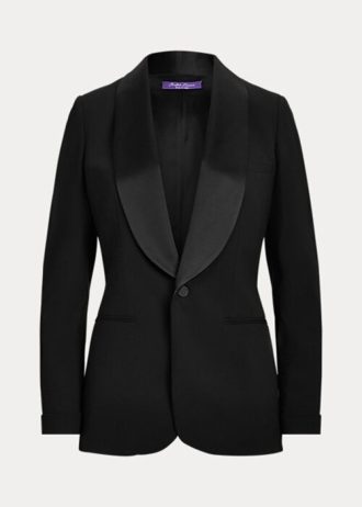 Jaquetas de smoking de lã Sawyer Ralph Lauren pretas para mulheres
