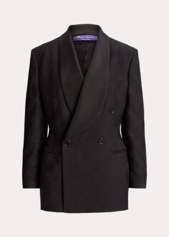 Jaquetas de smoking Ralph Lauren Gregory Jacquard pretas femininas