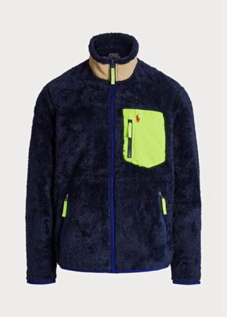 Jaquetas híbridas corta-vento Ralph Lauren masculinas azul-marinho