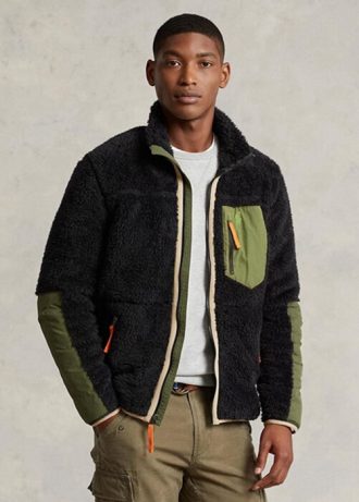 Jaquetas híbridas corta-vento Ralph Lauren masculinas pretas