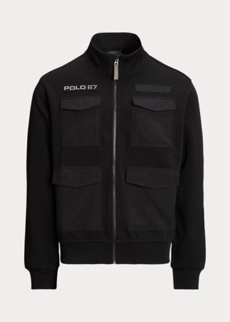 Jaquetas híbridas repelentes de água Ralph Lauren masculinas pretas