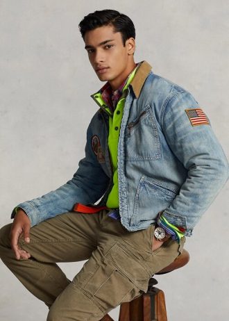 Jaquetas jeans masculinas Ralph Lauren Trucker
