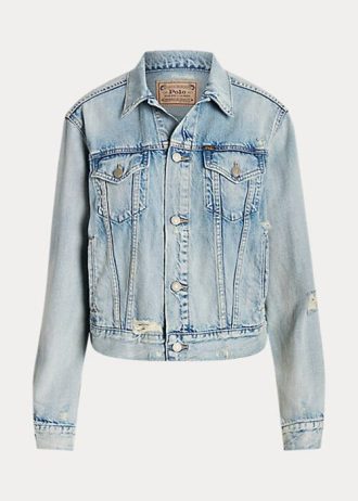 Jaquetas jeans Ralph Lauren Trucker femininas azuis