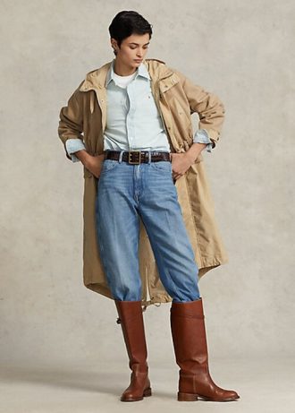 Jaquetas longas com capuz Ralph Lauren amarelas para mulheres
